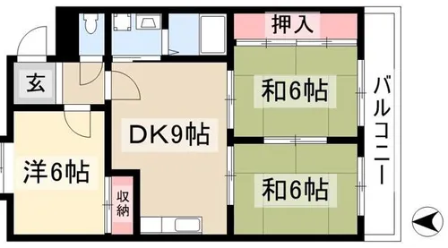 メルローズ2号館【302号室】の間取り