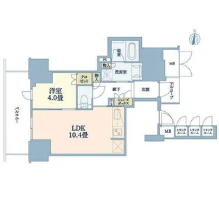 ジオタワー新町【6階】の間取り