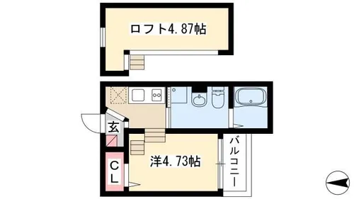 ドミトリー上高畑【201号室】の間取り