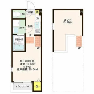 ハーモニーテラス上飯田西町【2階】の間取り