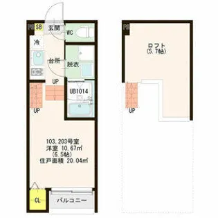 ハーモニーテラス上飯田西町【2階】の間取り