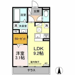 トカティ【1階】の間取り