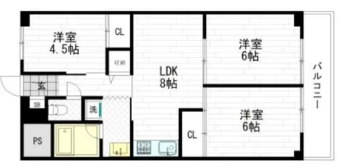以和貴ハイツ(イワキハイツ)【5階】の間取り