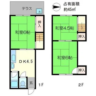 京都府京都市左京区岩倉長谷町【テラスハウス】の間取り