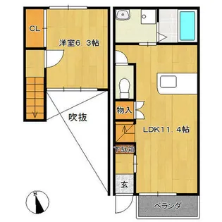 プレジールB棟【1階】の間取り