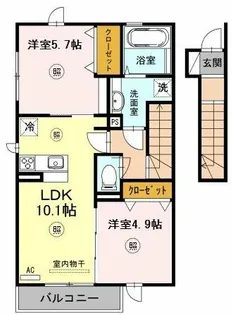 リヴェールフォスター【2階】の間取り