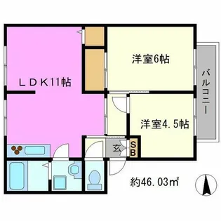 サンライフ上蔵【1階】の間取り