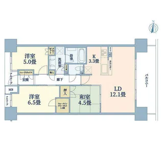 グランマークシティ東向日駅前【3階】の間取り