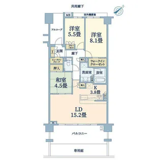 パークハウス千里中央ノーザンレジデンス【1階】の間取り