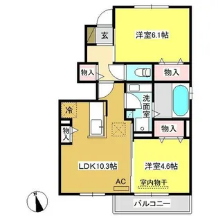 リッツハウス【1階】の間取り
