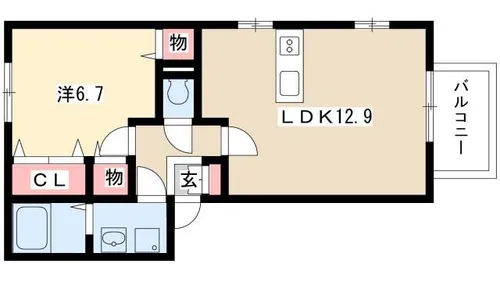 ルミエール清洲【A201号室】の間取り