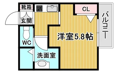 ル・クレール岡町A棟【201号室】の間取り