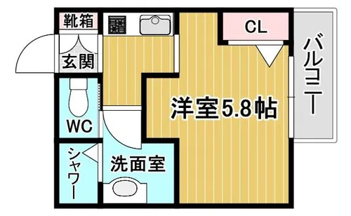 ル・クレール岡町A棟【201号室】の間取り