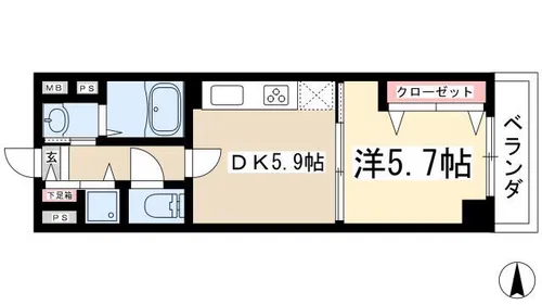 デュオフィール守山【0602号室】の間取り