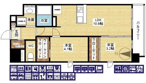 シーズンフラッツ新大阪【10階】の間取り