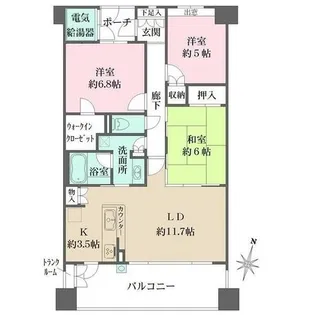 エルヴェール神戸本山アーバンライフ【1013号室】の間取り