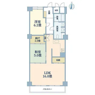 芦屋翠ヶ丘パークマンション【5階】の間取り