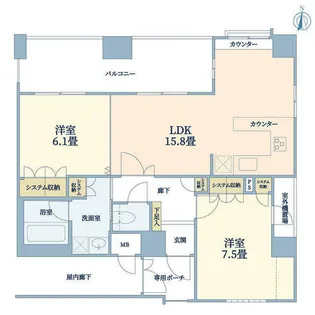 アルス心斎橋【9階】の間取り