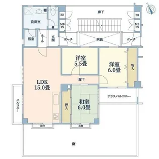 プレステージ新千里西町参号棟【1階】の間取り
