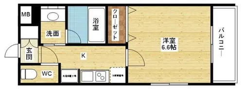 ミッドコート東三国【9階】の間取り