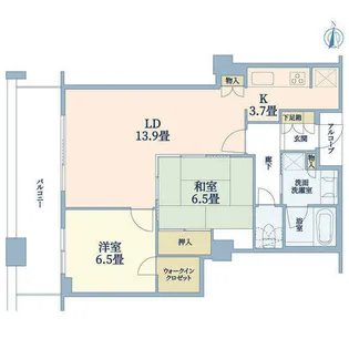 ジオタワー宝塚EAST【13階】の間取り