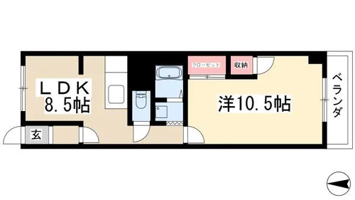 メゾン一社【3C号室】の間取り
