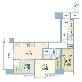 神戸元町山手ヴィアージュ【8階】の間取り