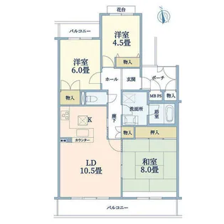 イースト・アベニュー箕面おのはら壱号棟【2階】の間取り