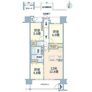 レ・ジェイド南港HANA-TERRACE【7階】の間取り