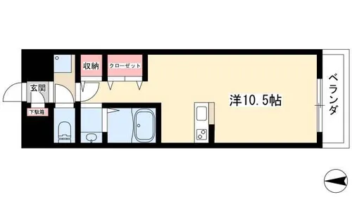 エルミタージュ名駅西【502号室】の間取り