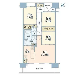 尼崎 ザ・レジデンス【5階】の間取り