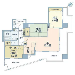 ルモン宝塚南口【2階】の間取り
