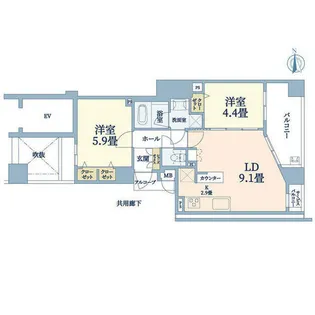 プロパレス吹田モナークヒルズ【4階】の間取り