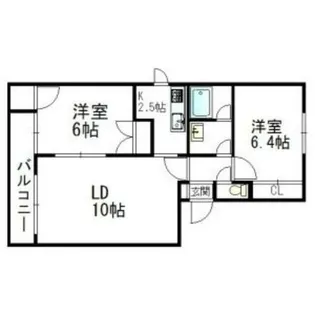 フリューゲル石山【1階】の間取り