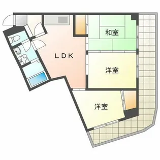 サンヒルズ松和花壇【203号室】の間取り