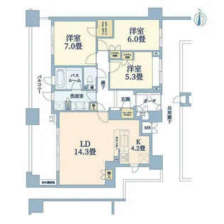 イトーピア豊中緑丘ロジュマン【4階】の間取り