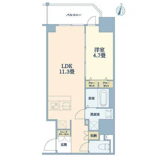 コンフォリア・リヴ新大阪WEST【9階】の間取り