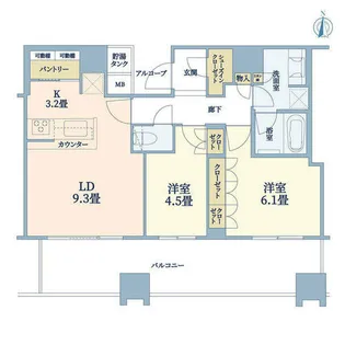 パークタワー北浜【36階】の間取り