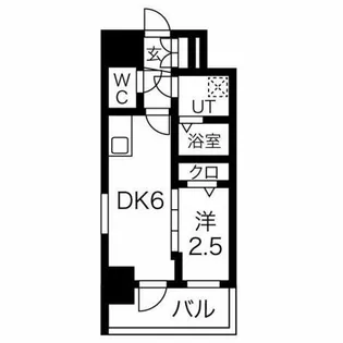 エスリード池下レスティア【6階】の間取り