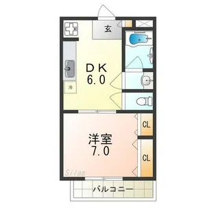 フローラ北花田【1階】の間取り