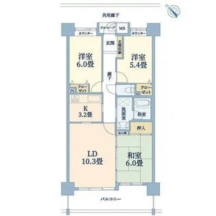 西宮マリナパークシティ・海のまち壱番館【5階】の間取り