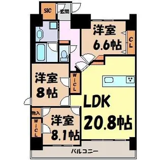 ロイジェント日吉【13階】の間取り
