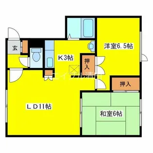 ルピナス北野【205号室】の間取り