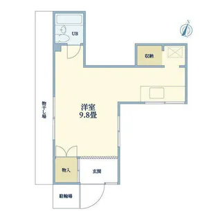 芦屋市津知町ワンルーム【1階】の間取り