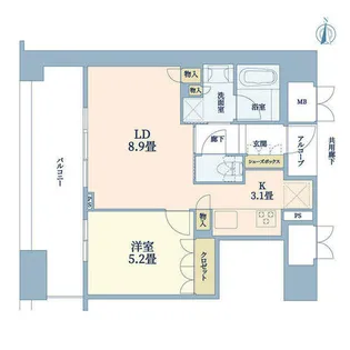 ローレルタワーサンクタス梅田【7階】の間取り