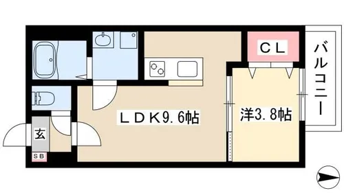 D・リナリア【102号室】の間取り