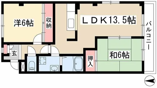 M-COURT11【B-1号室】の間取り