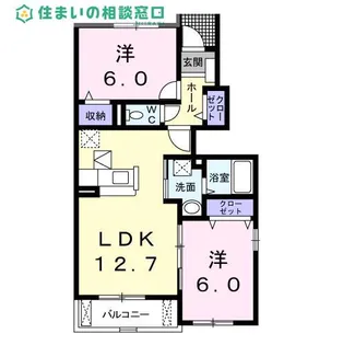 愛知県岡崎市北本郷町字河原【アパート】の間取り