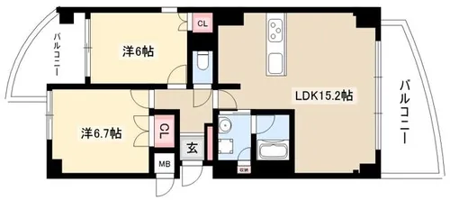 ビューテラス銀河【A号室】の間取り