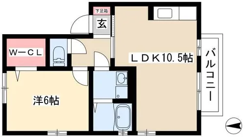 レクニルド【202号室】の間取り